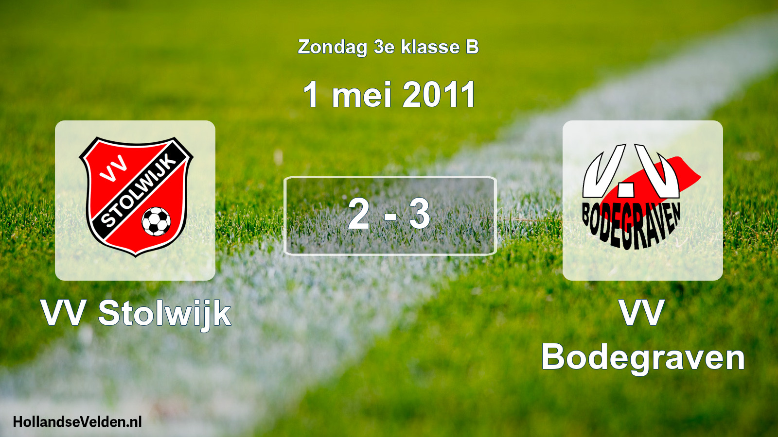 Total number of matches played: VV Stolwijk - VV Bodegraven 2 - 3 (1 May 2011)