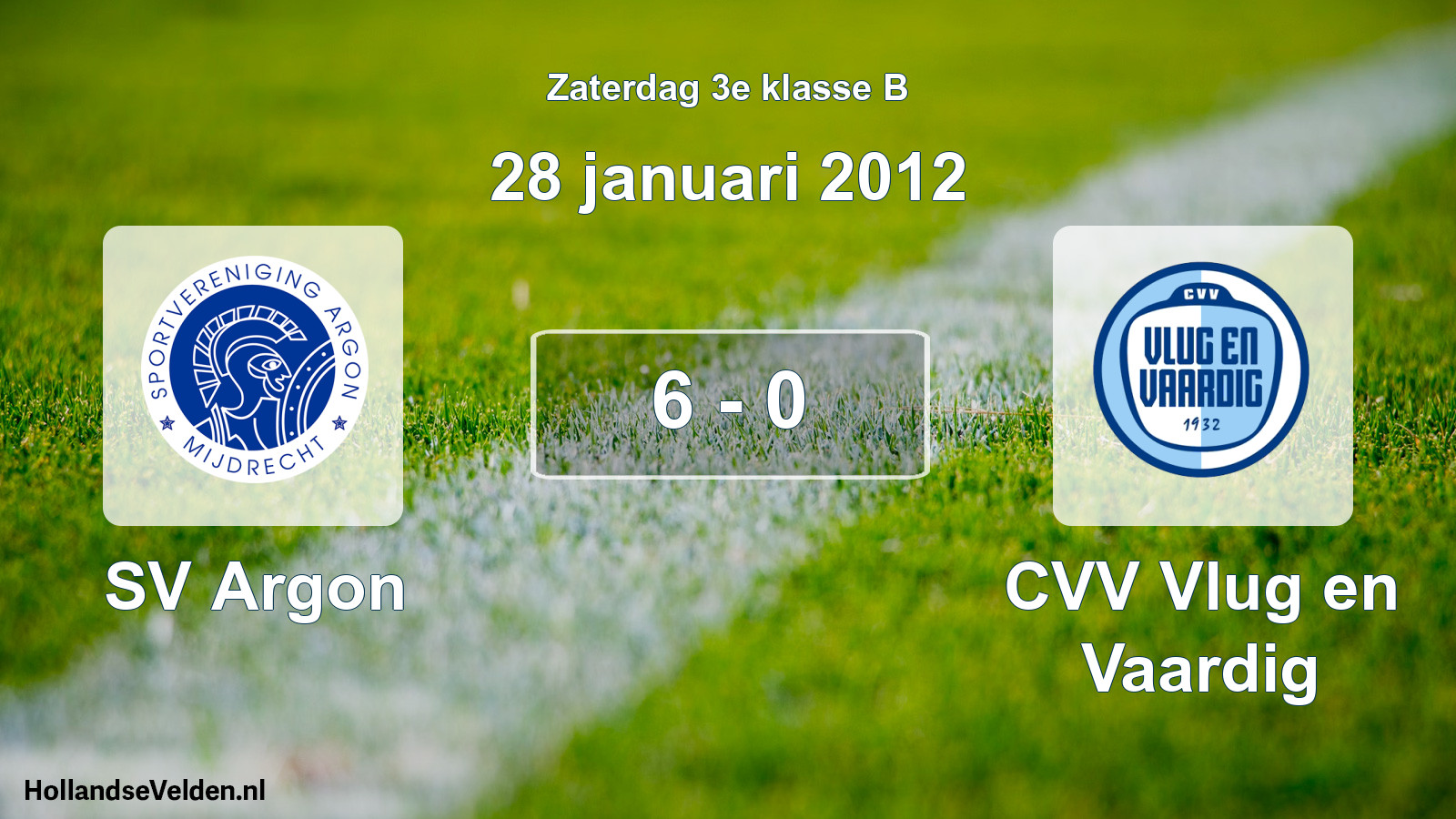 Total number of matches played: SV Argon - CVV Vlug en Vaardig 6 - 0 (28 January 2012)