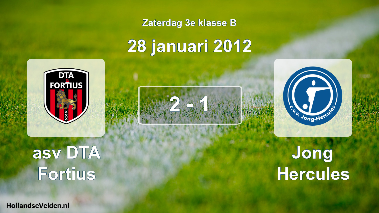 Total number of matches played: asv DTA Fortius - Jong Hercules 2 - 1 (28 January 2012)