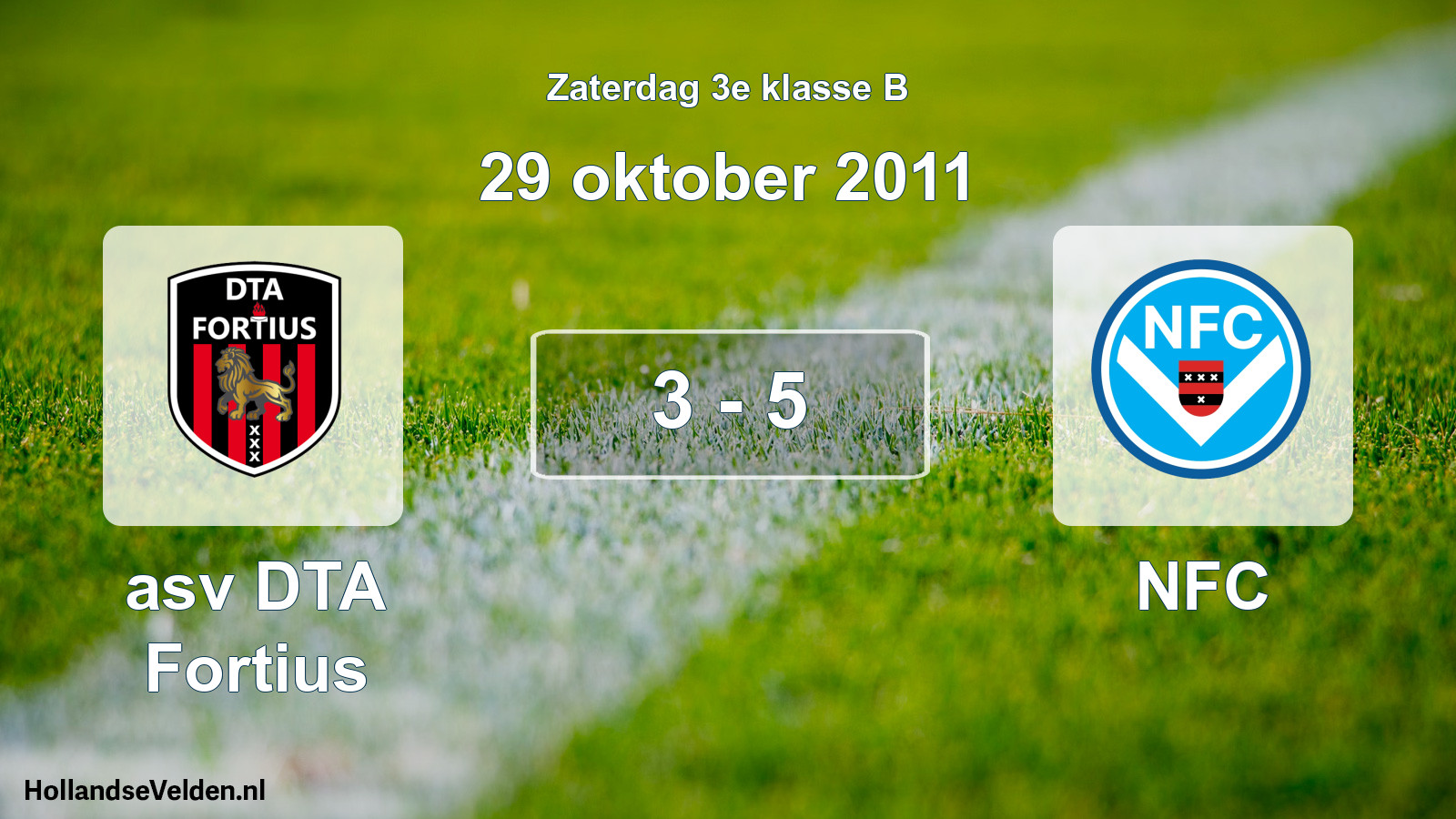 Total number of matches played: asv DTA Fortius - NFC 3 - 5 (29 October 2011)
