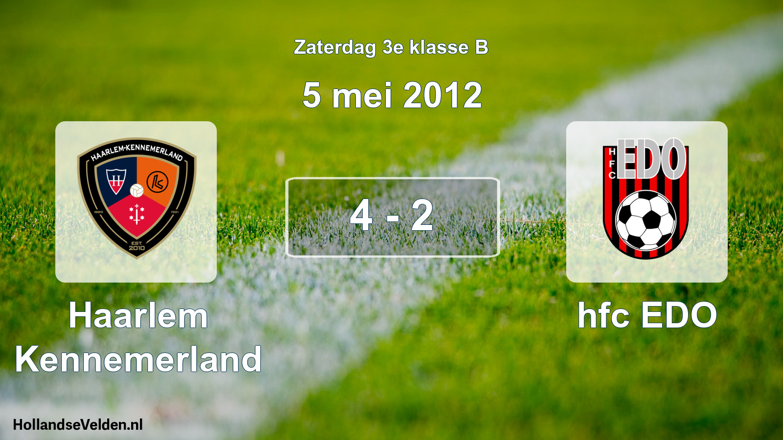 Total number of matches played: Haarlem Kennemerland - hfc EDO 4 - 2 (5 May 2012)