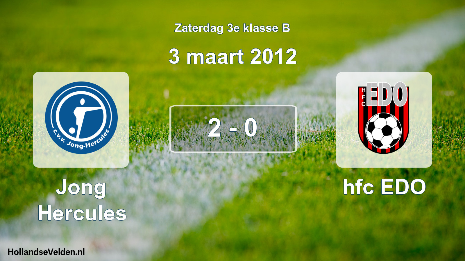 Total number of matches played: Jong Hercules - hfc EDO 2 - 0 (3 March 2012)
