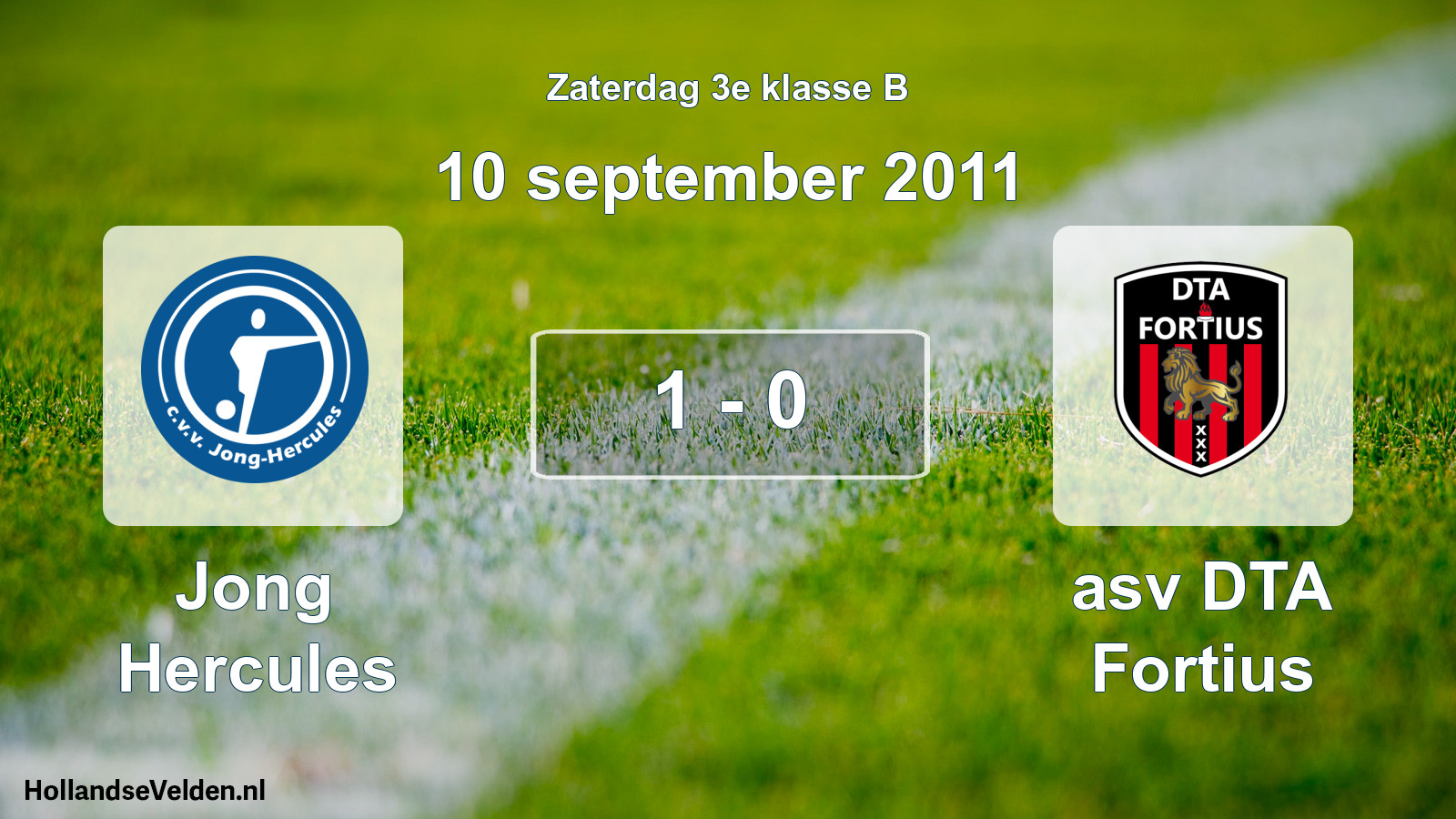 Total number of matches played: Jong Hercules - asv DTA Fortius 1 - 0 (10 September 2011)
