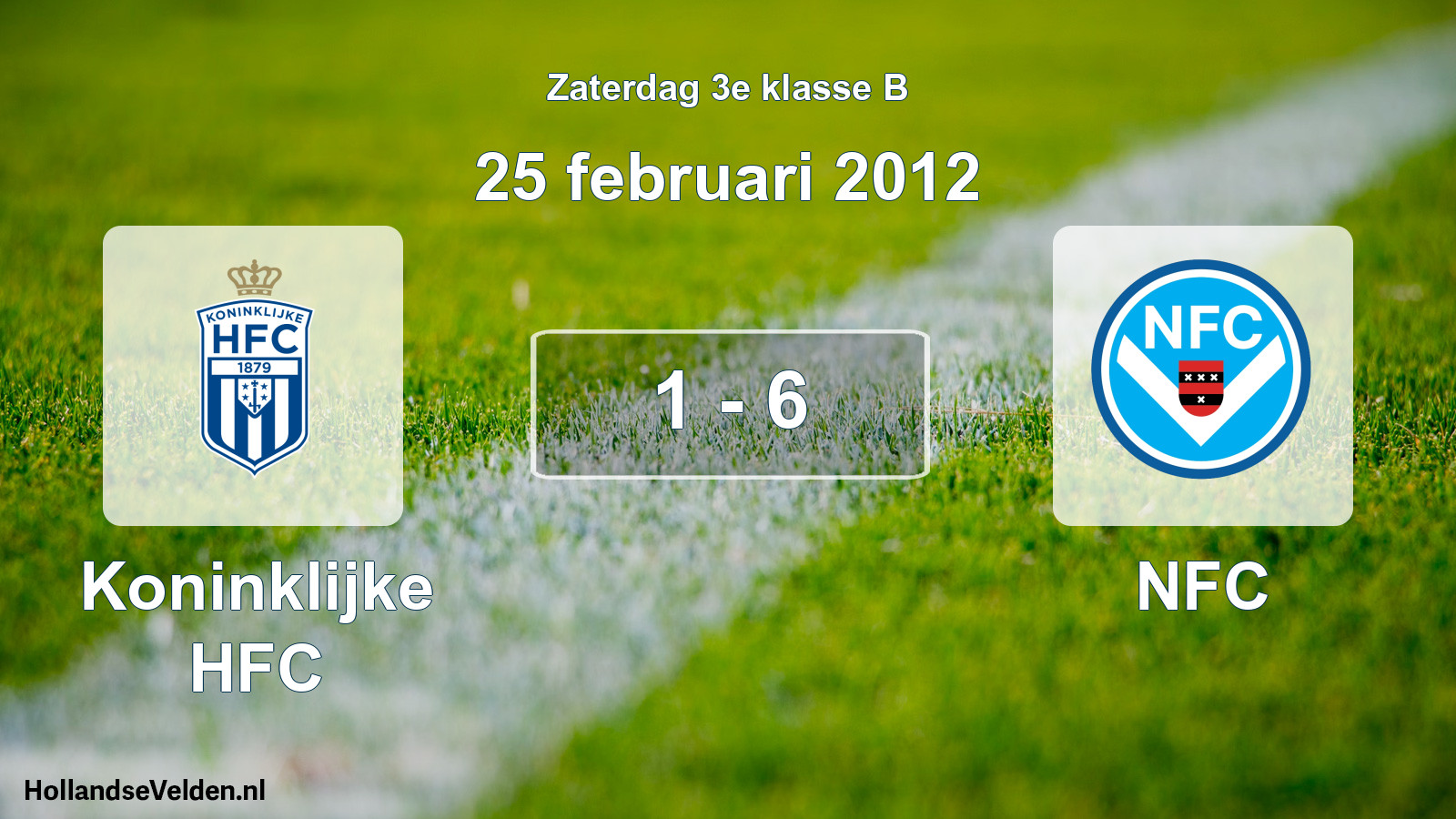 Total number of matches played: Koninklijke HFC - NFC 1 - 6 (25 February 2012)