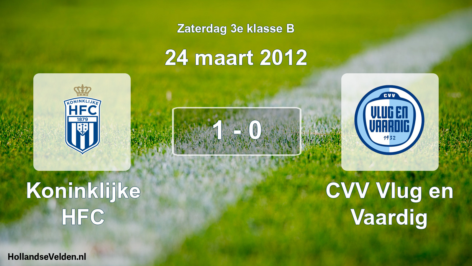 Total number of matches played: Koninklijke HFC - CVV Vlug en Vaardig 1 - 0 (24 March 2012)