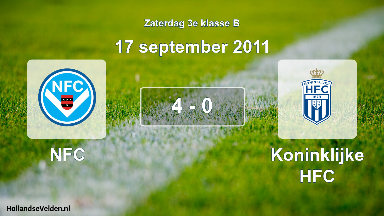 Total number of matches played: NFC - Koninklijke HFC 4 - 0 (17 September 2011)