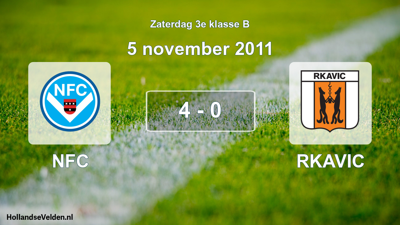 Total number of matches played: NFC - RKAVIC 4 - 0 (5 November 2011)