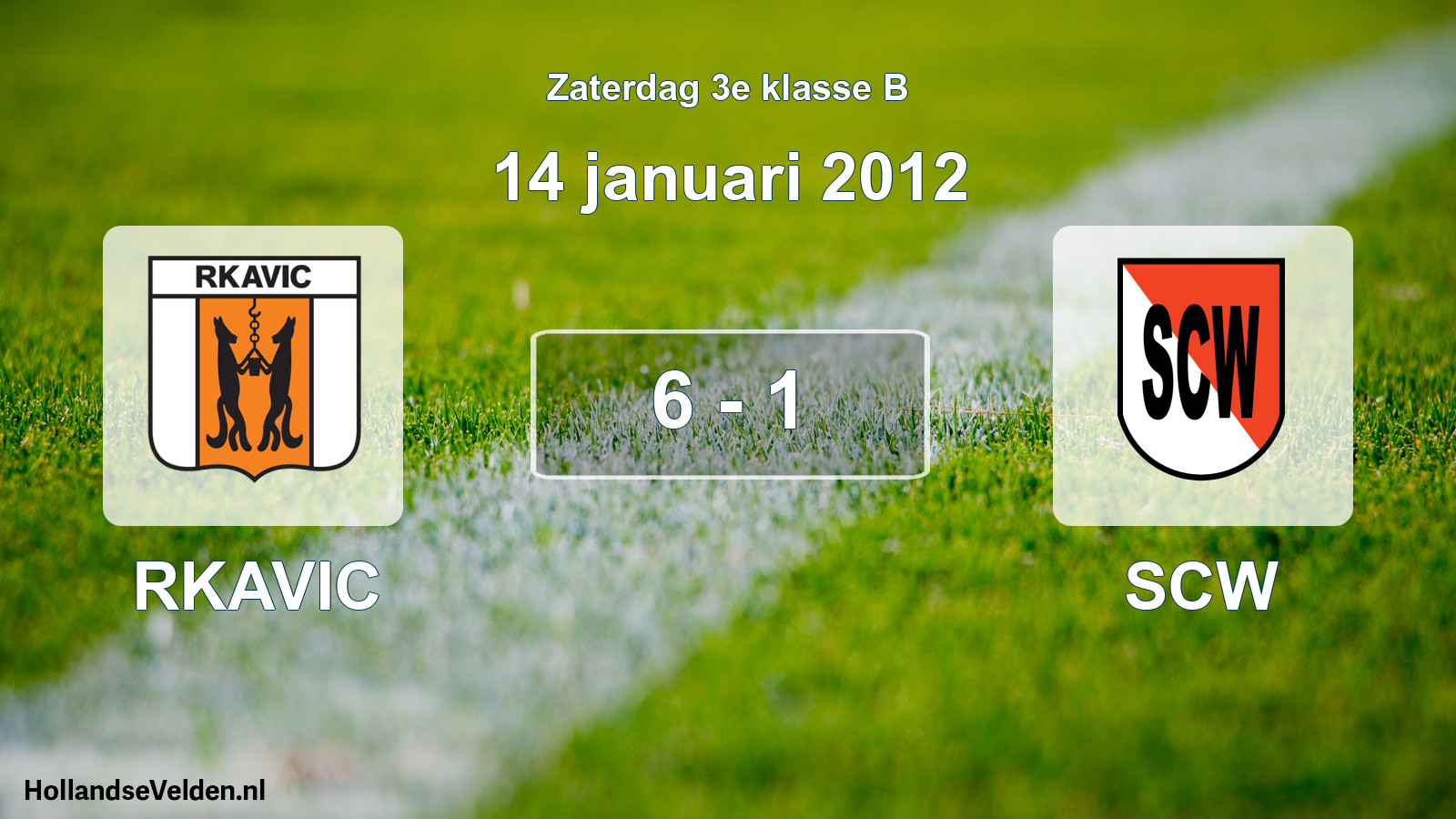 Total number of matches played: RKAVIC - SCW 6 - 1 (14 January 2012)
