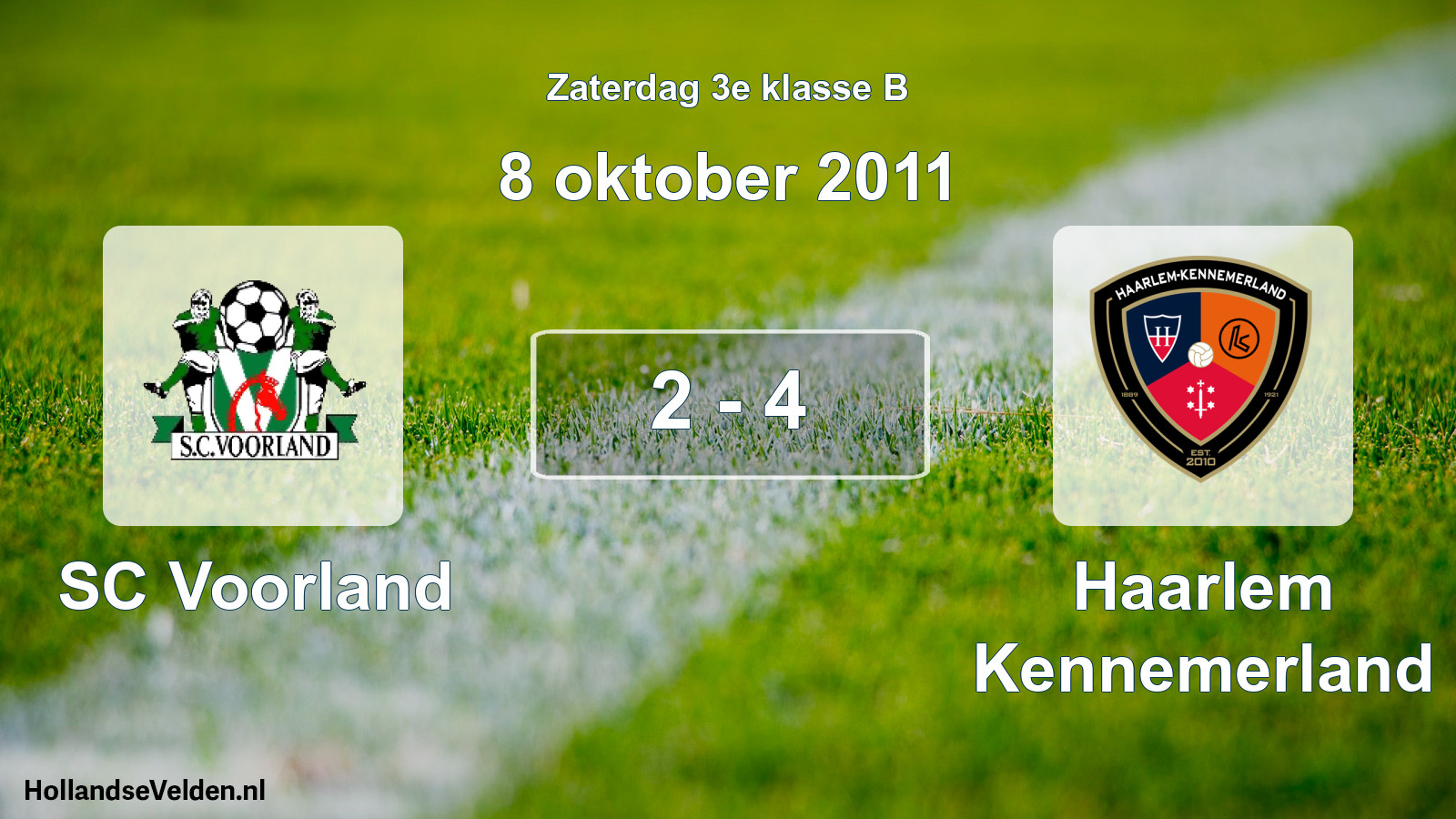 Total number of matches played: SC Voorland - Haarlem Kennemerland 2 - 4 (8 October 2011)
