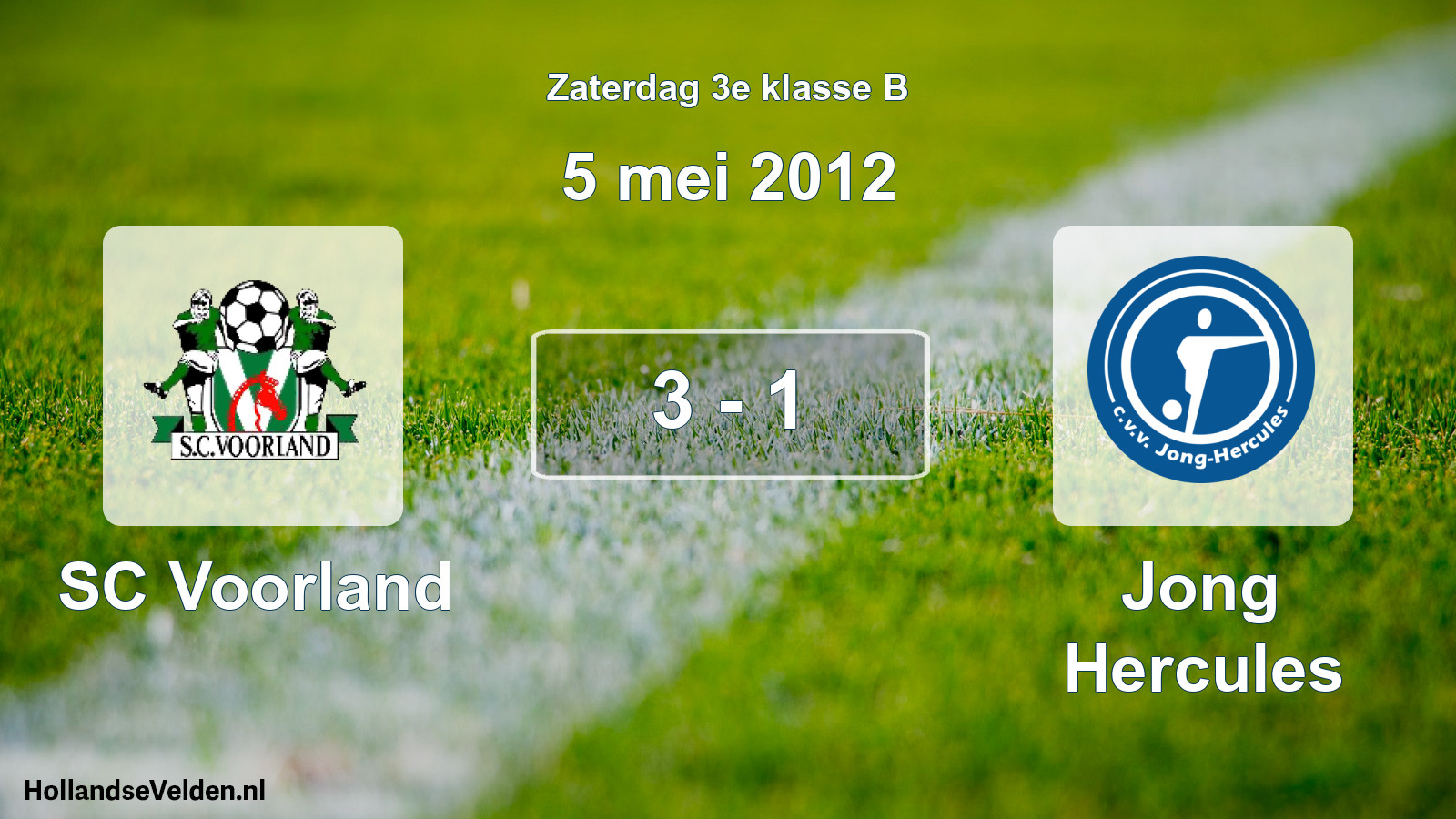 Total number of matches played: SC Voorland - Jong Hercules 3 - 1 (5 May 2012)