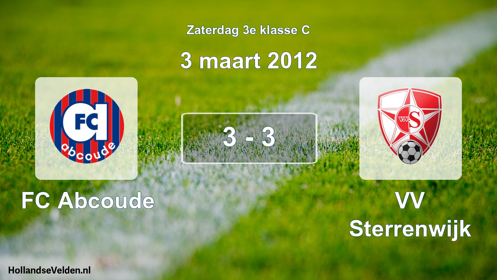 Total number of matches played: FC Abcoude - VV Sterrenwijk 3 - 3 (3 March 2012)