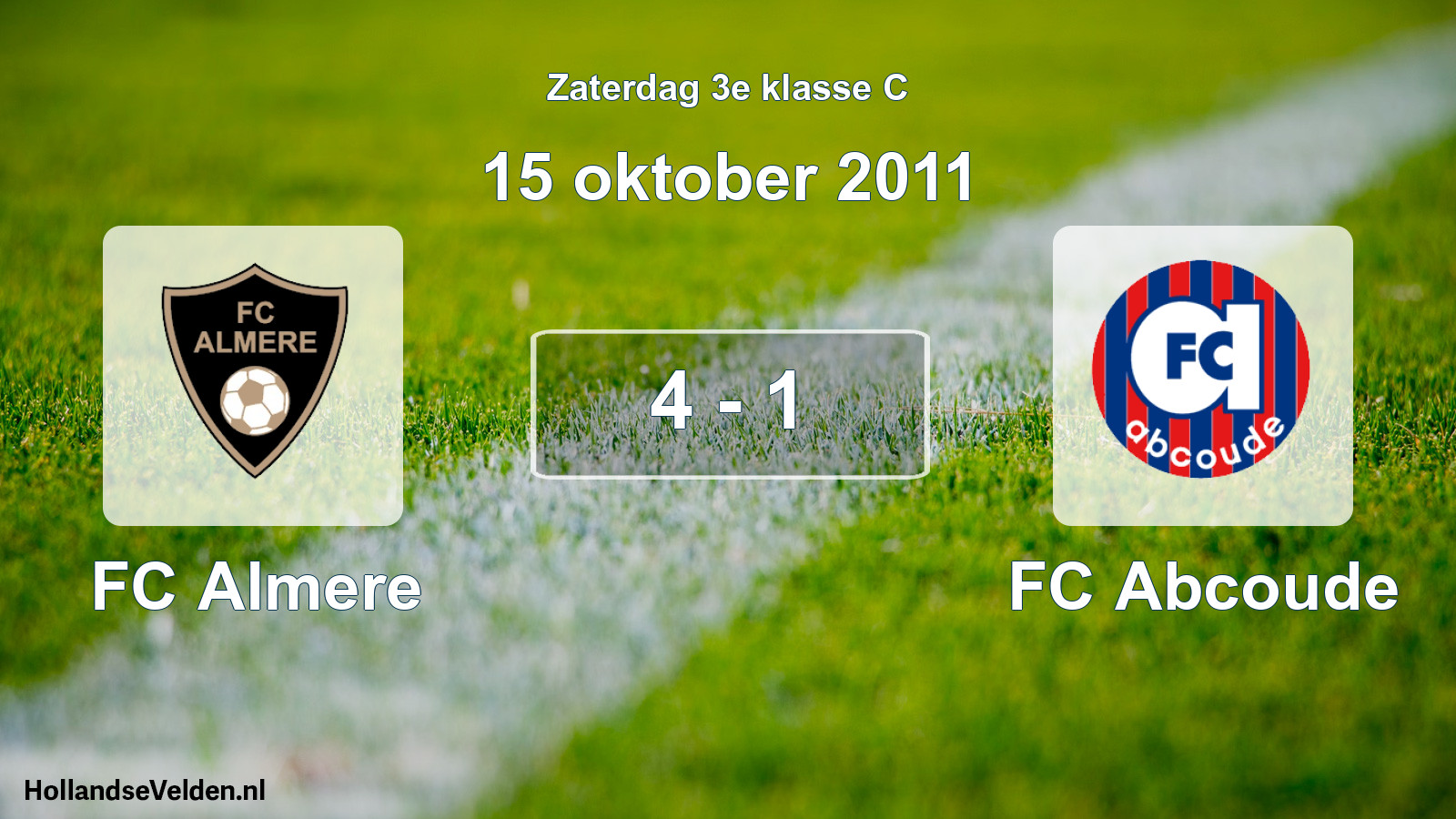 Total number of matches played: FC Almere - FC Abcoude 4 - 1 (15 October 2011)