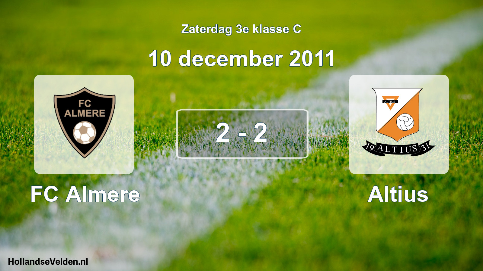 Total number of matches played: FC Almere - Altius 2 - 2 (10 December 2011)