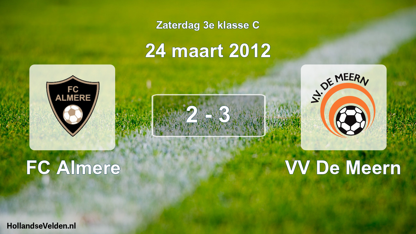Total number of matches played: FC Almere - VV De Meern 2 - 3 (24 March 2012)