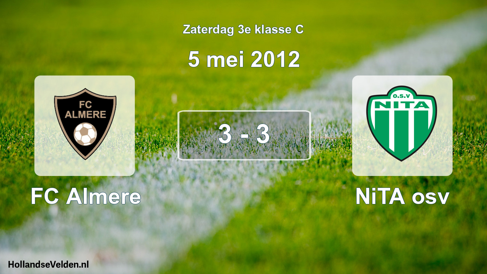 Total number of matches played: FC Almere - NiTA osv 3 - 3 (5 May 2012)