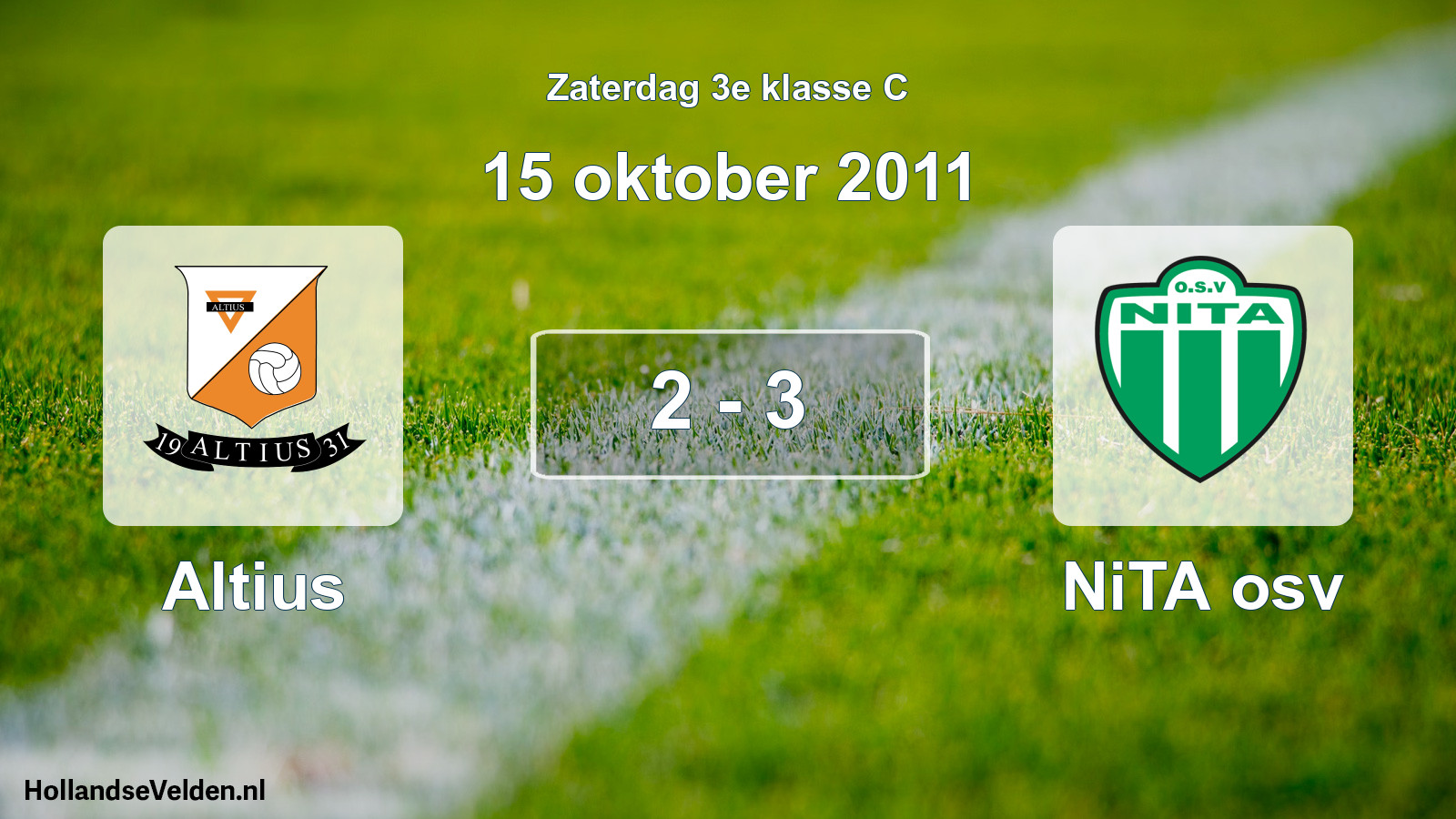 Total number of matches played: Altius - NiTA osv 2 - 3 (15 October 2011)
