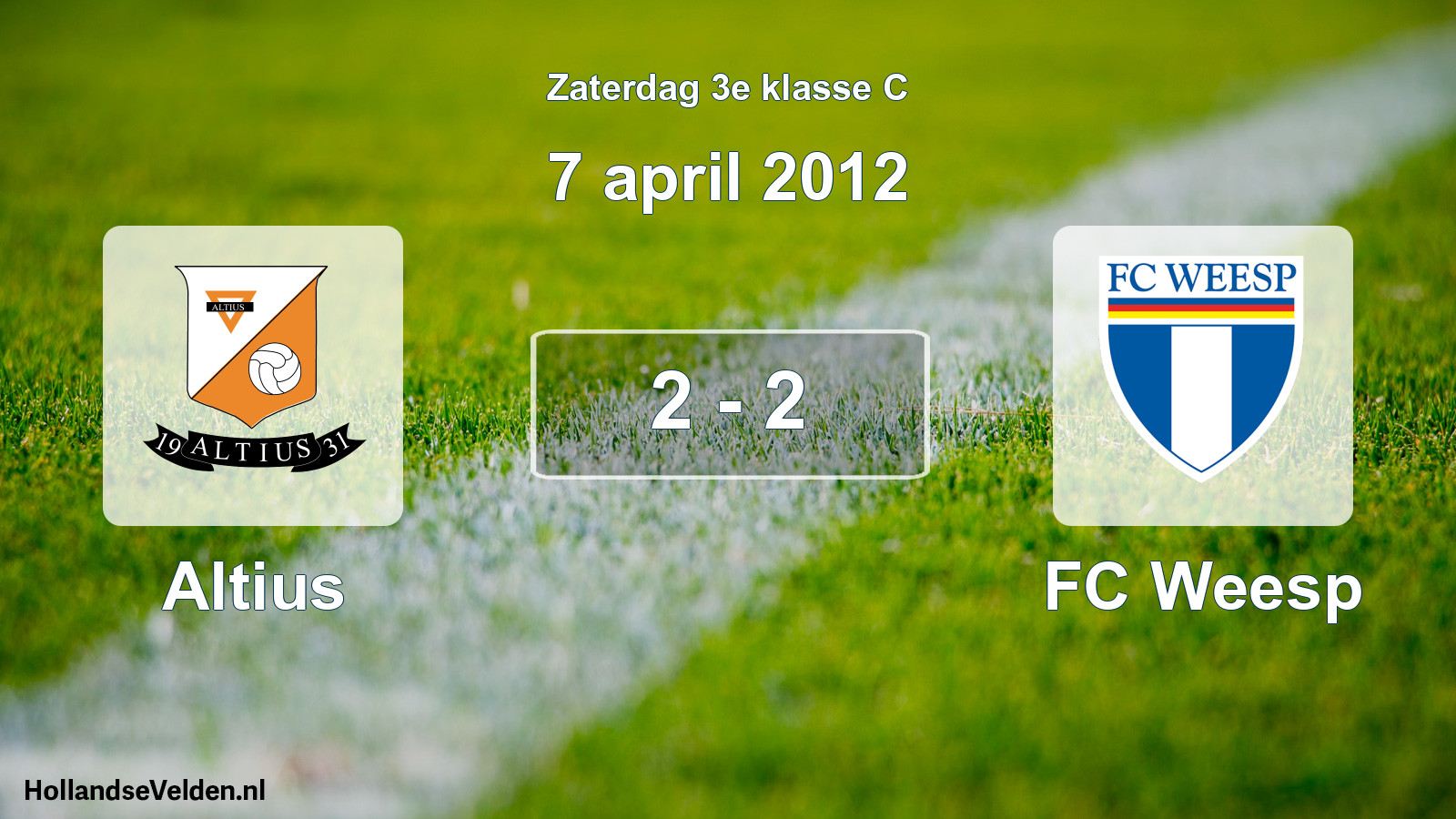 Total number of matches played: Altius - FC Weesp 2 - 2 (7 April 2012)