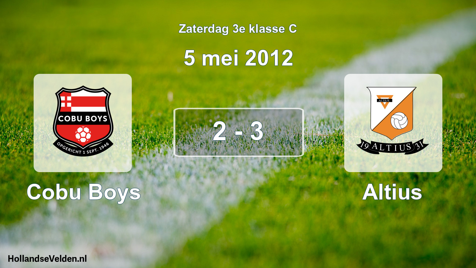 Total number of matches played: Cobu Boys - Altius 2 - 3 (5 May 2012)