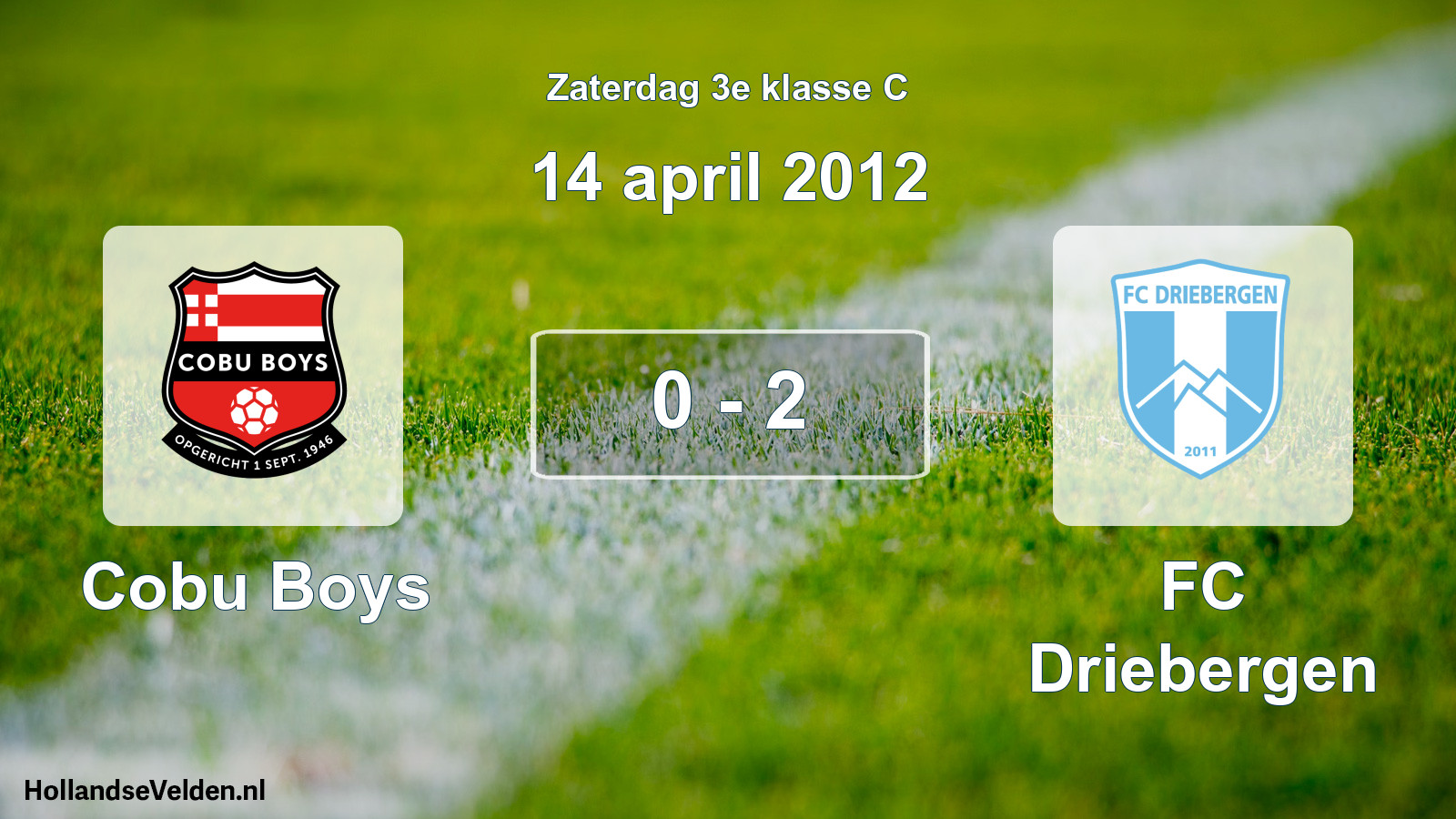 Total number of matches played: Cobu Boys - FC Driebergen 0 - 2 (14 April 2012)