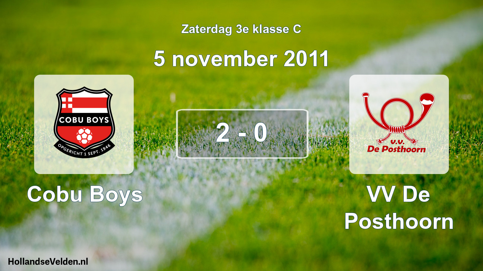 Total number of matches played: Cobu Boys - VV De Posthoorn 2 - 0 (5 November 2011)