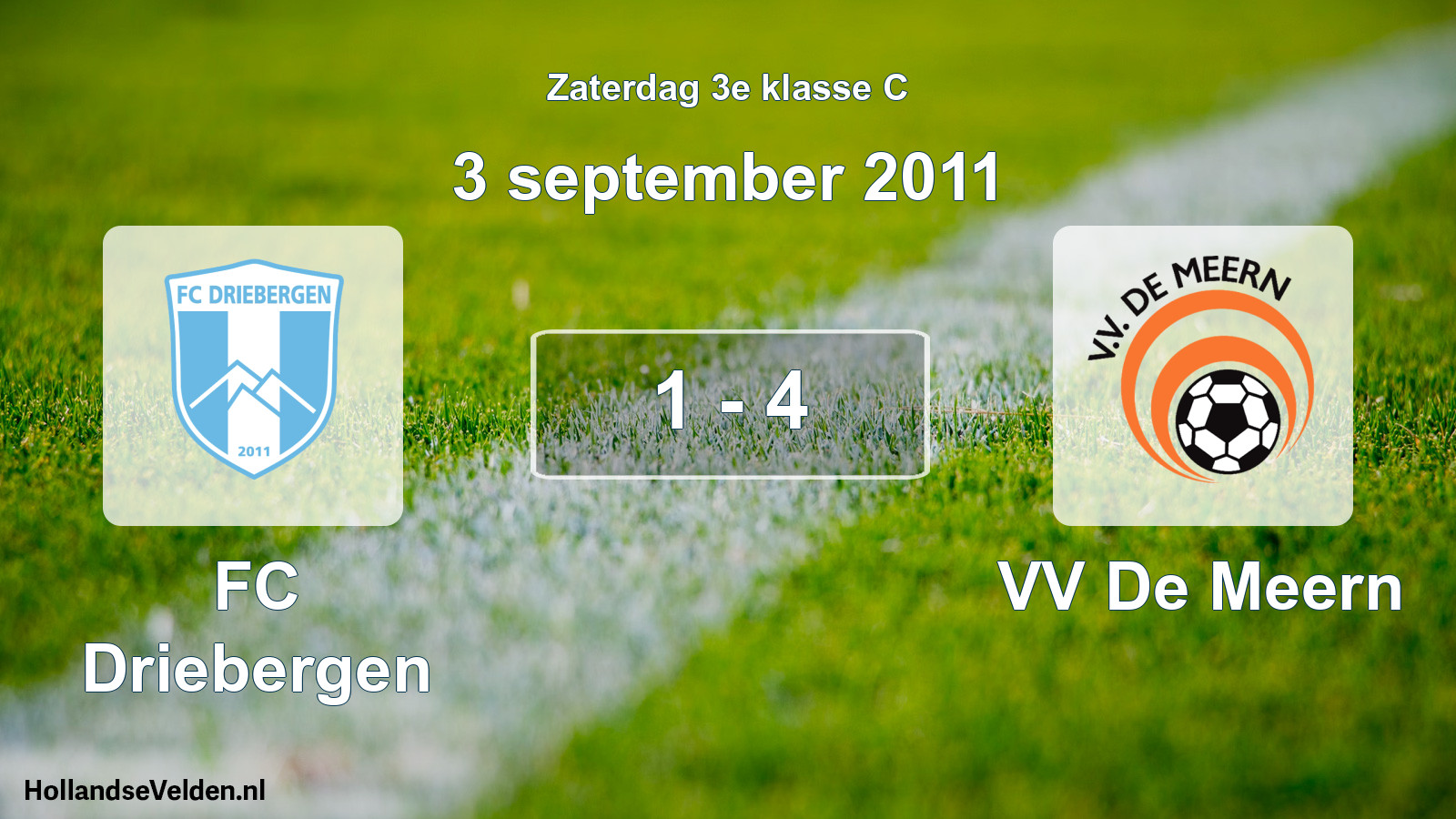 Total number of matches played: FC Driebergen - VV De Meern 1 - 4 (3 September 2011)