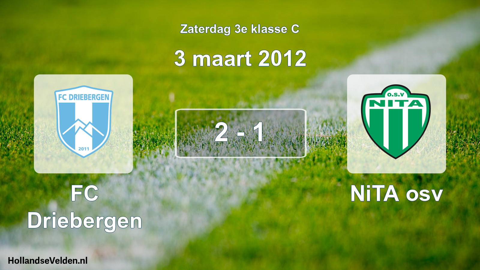 Total number of matches played: FC Driebergen - NiTA osv 2 - 1 (3 March 2012)