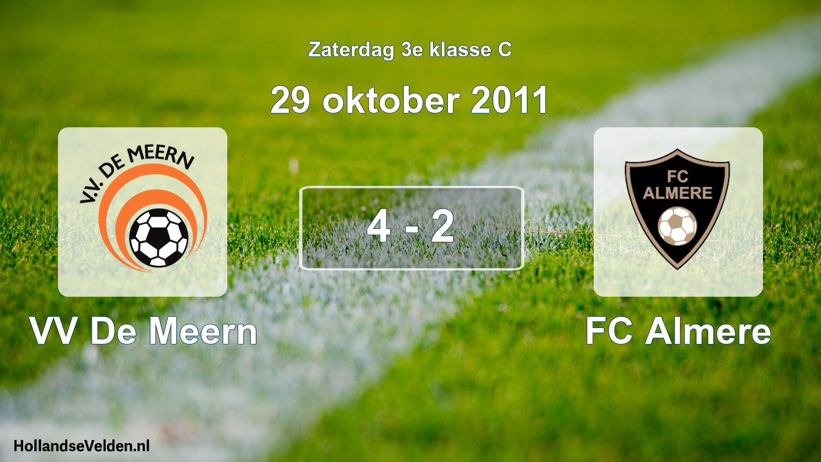 Total number of matches played: VV De Meern - FC Almere 4 - 2 (29 October 2011)