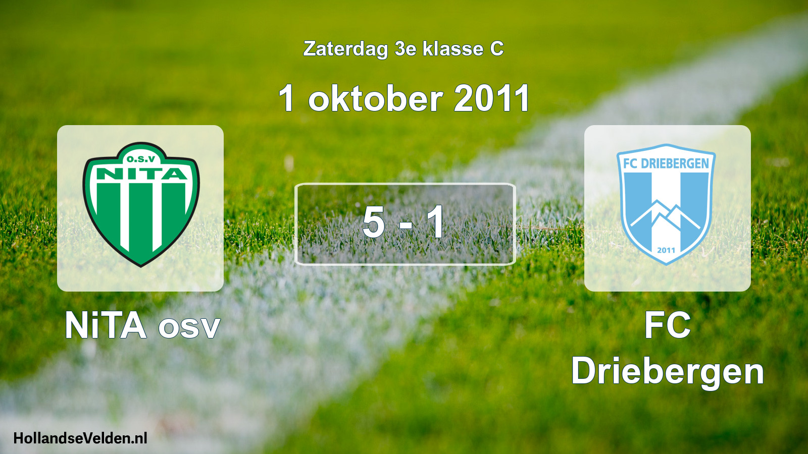 Total number of matches played: NiTA osv - FC Driebergen 5 - 1 (1 October 2011)