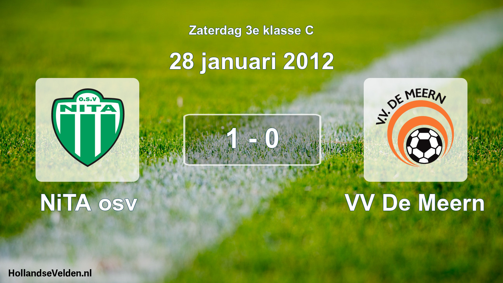 Total number of matches played: NiTA osv - VV De Meern 1 - 0 (28 January 2012)