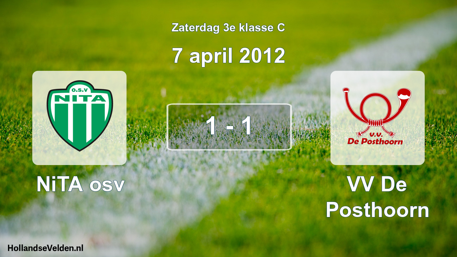 Total number of matches played: NiTA osv - VV De Posthoorn 1 - 1 (7 April 2012)