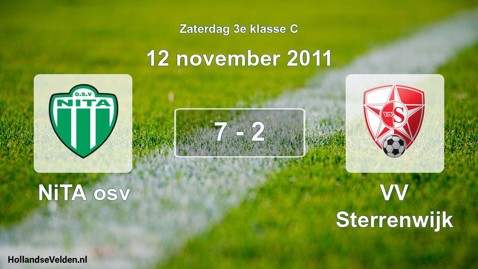 Total number of matches played: NiTA osv - VV Sterrenwijk 7 - 2 (12 November 2011)