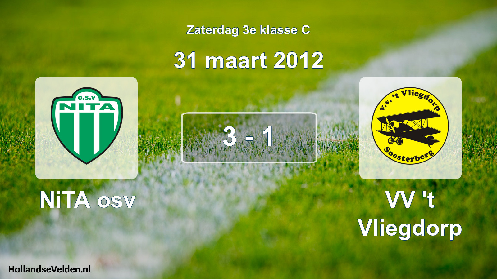 Total number of matches played: NiTA osv - VV 't Vliegdorp 3 - 1 (31 March 2012)