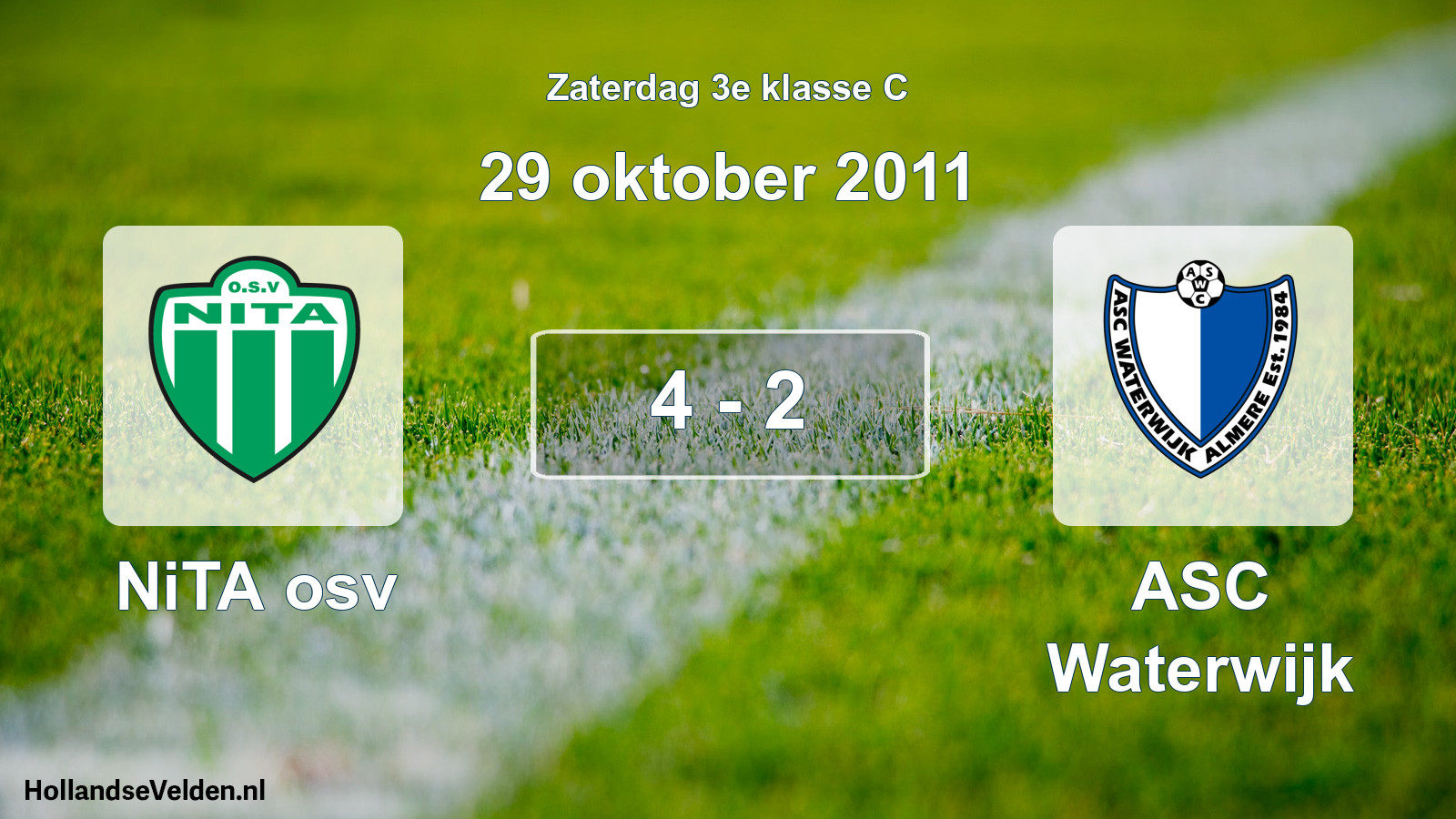 Total number of matches played: NiTA osv - ASC Waterwijk 4 - 2 (29 October 2011)