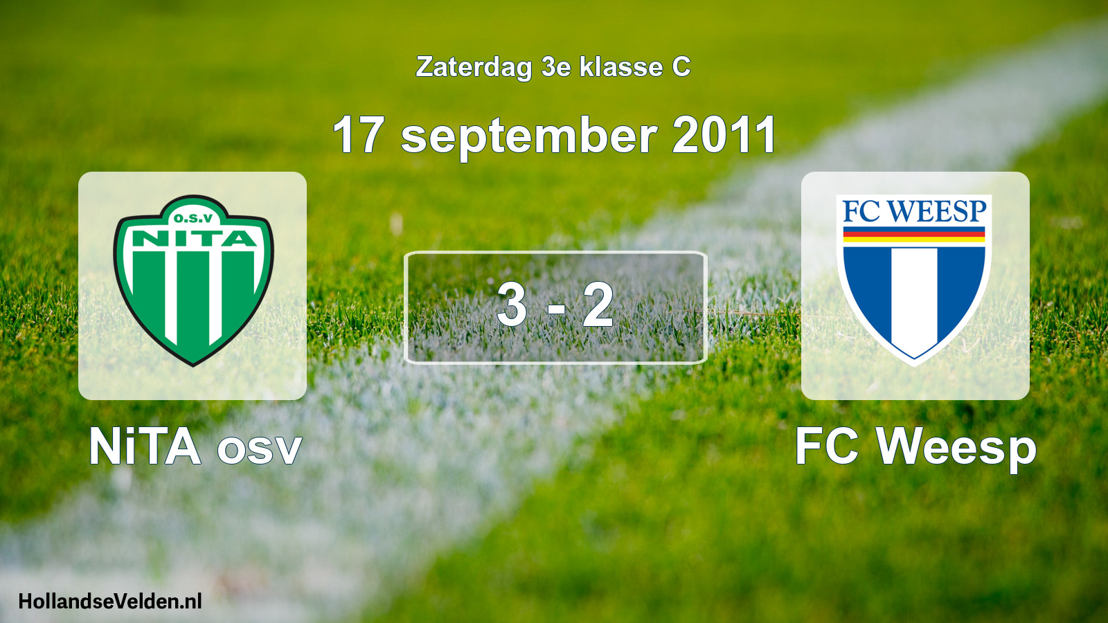 Total number of matches played: NiTA osv - FC Weesp 3 - 2 (17 September 2011)