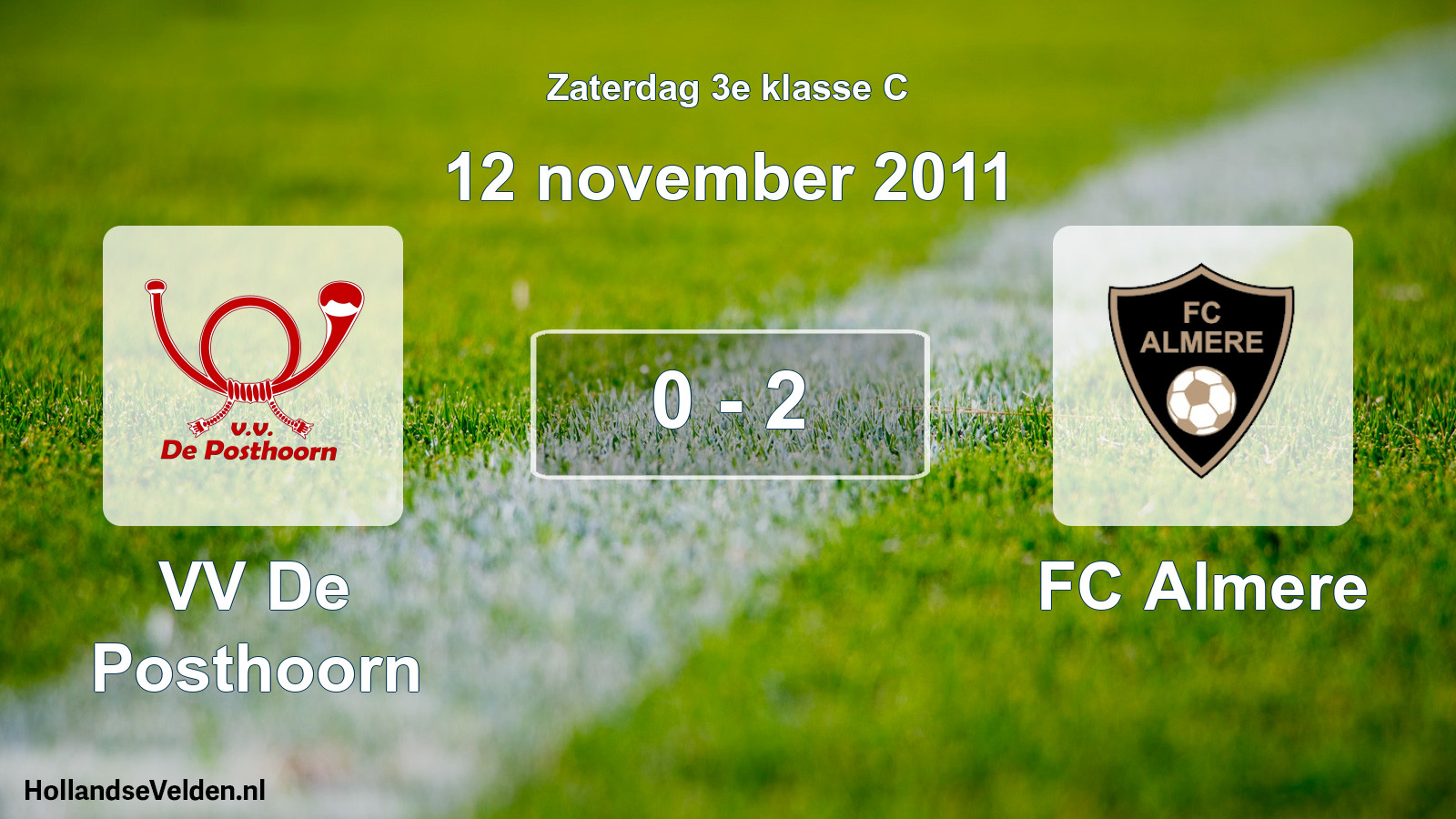 Total number of matches played: VV De Posthoorn - FC Almere 0 - 2 (12 November 2011)