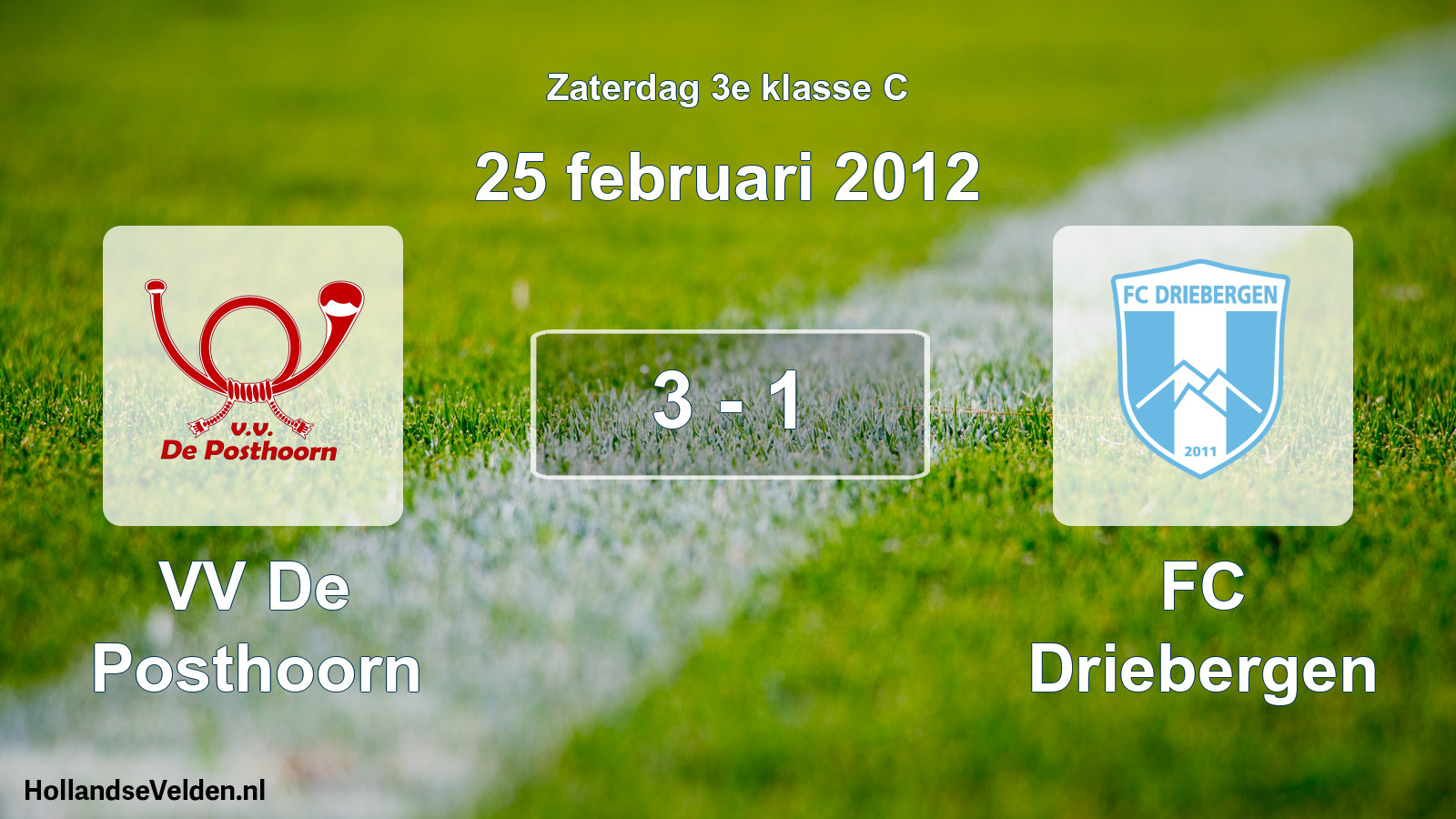 Total number of matches played: VV De Posthoorn - FC Driebergen 3 - 1 (25 February 2012)