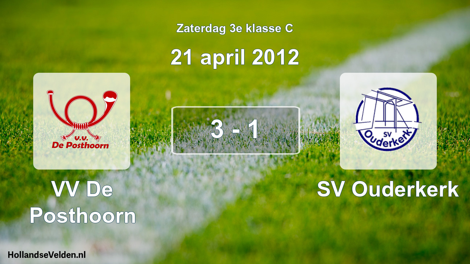 Total number of matches played: VV De Posthoorn - SV Ouderkerk 3 - 1 (21 April 2012)
