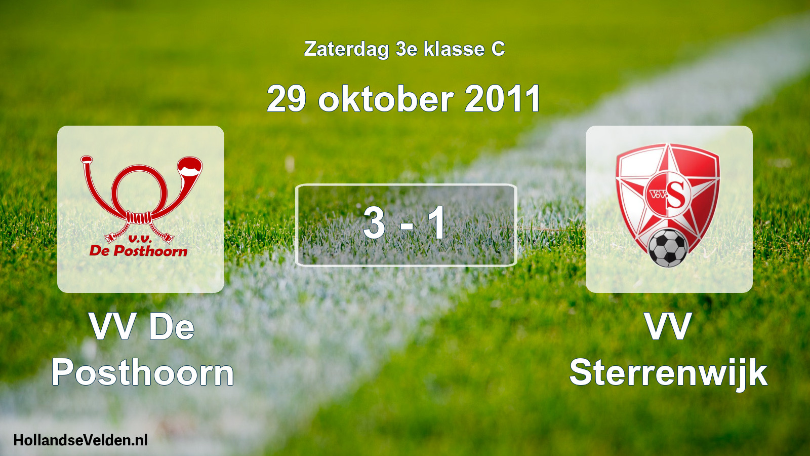 Total number of matches played: VV De Posthoorn - VV Sterrenwijk 3 - 1 (29 October 2011)