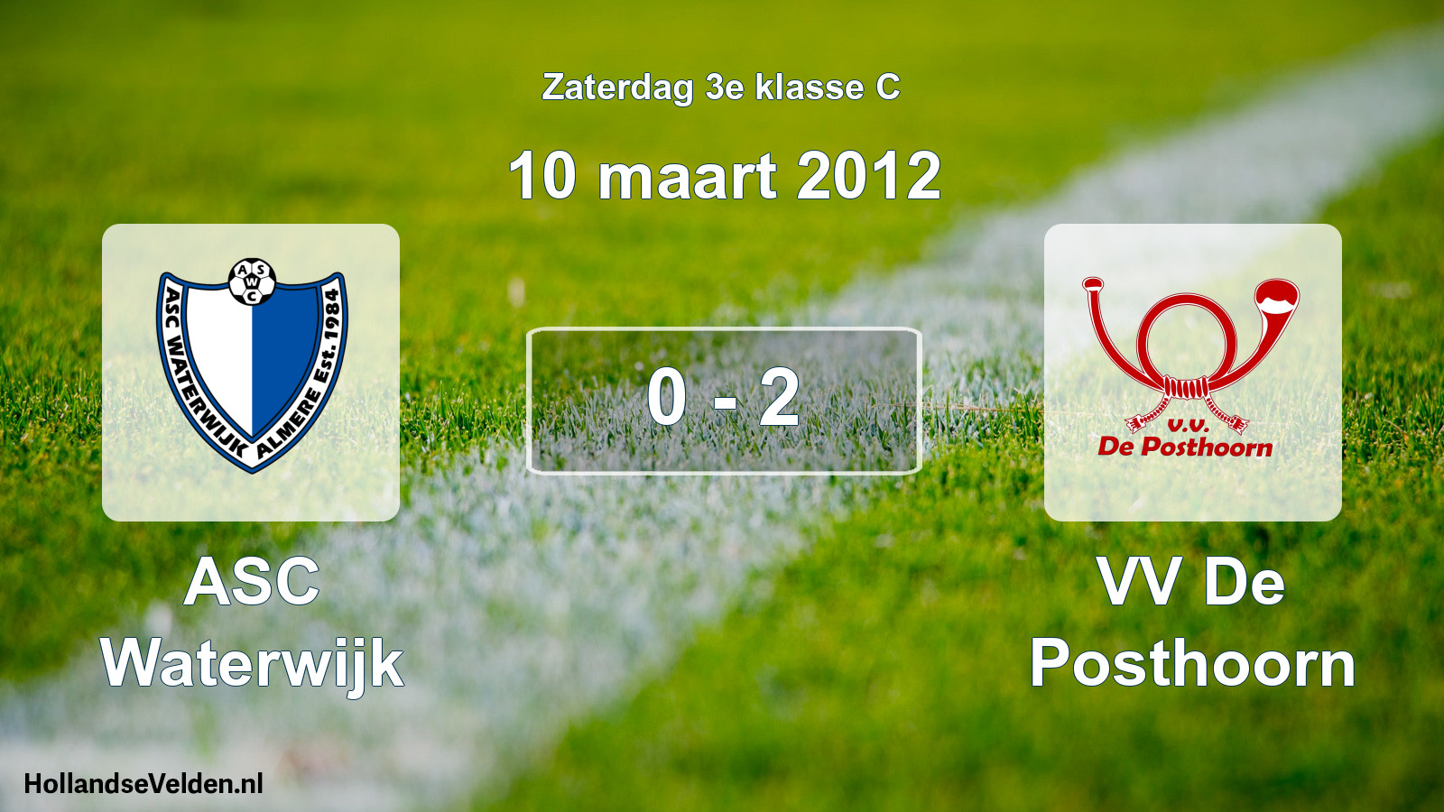 Total number of matches played: ASC Waterwijk - VV De Posthoorn 0 - 2 (10 March 2012)