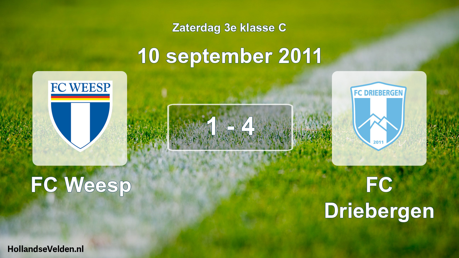 Total number of matches played: FC Weesp - FC Driebergen 1 - 4 (10 September 2011)