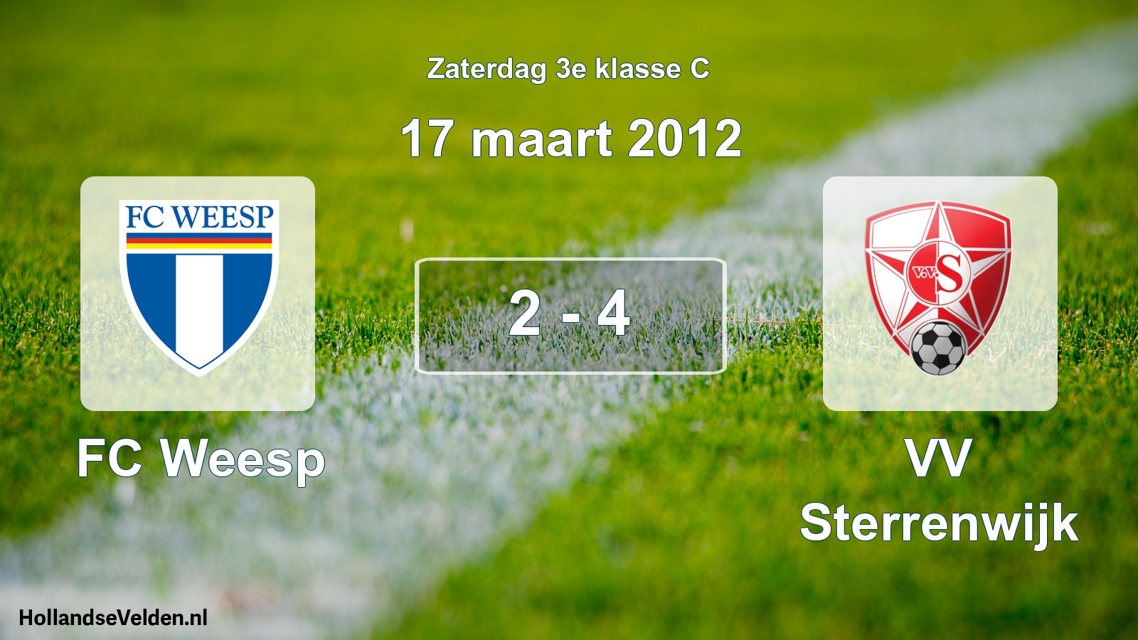 Total number of matches played: FC Weesp - VV Sterrenwijk 2 - 4 (17 March 2012)