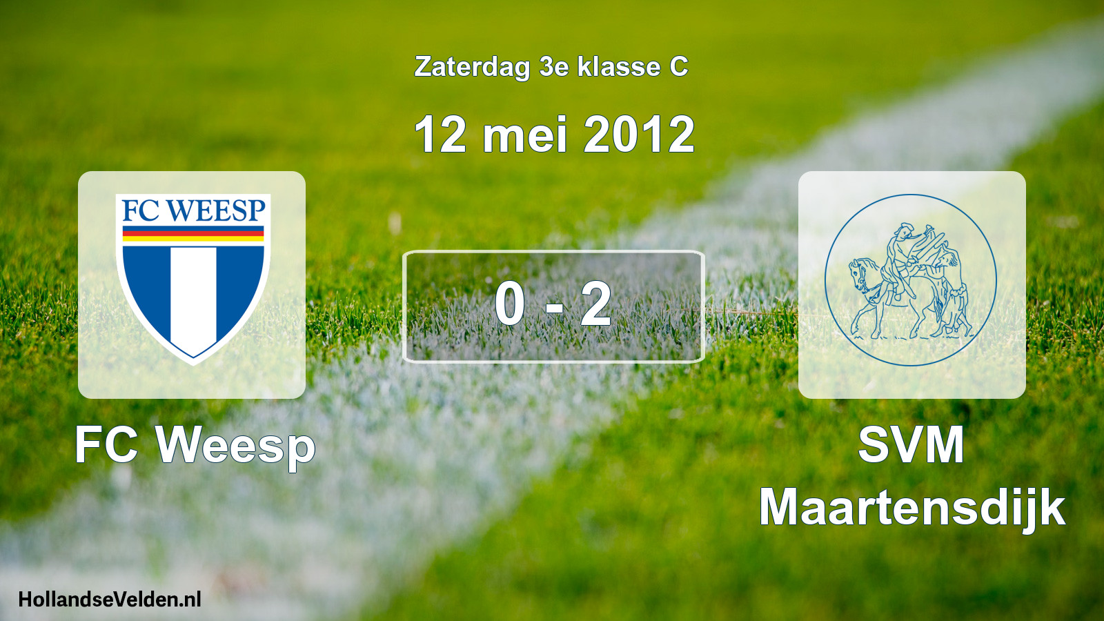 Total number of matches played: FC Weesp - SVM Maartensdijk 0 - 2 (12 May 2012)