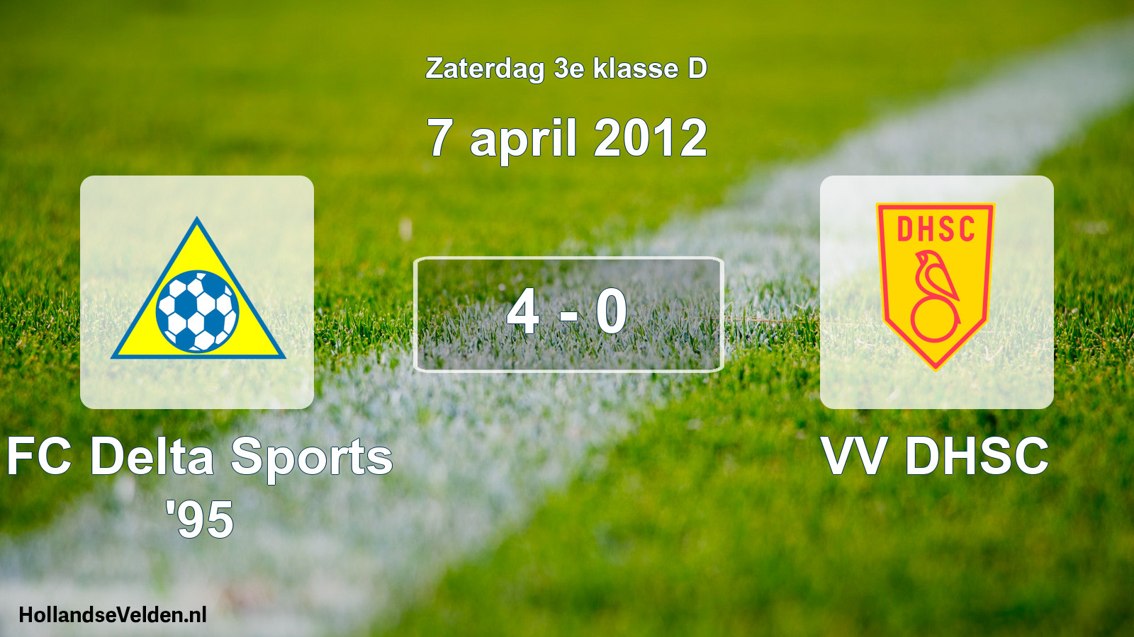 Total number of matches played: FC Delta Sports '95 - VV DHSC 4 - 0 (7 April 2012)