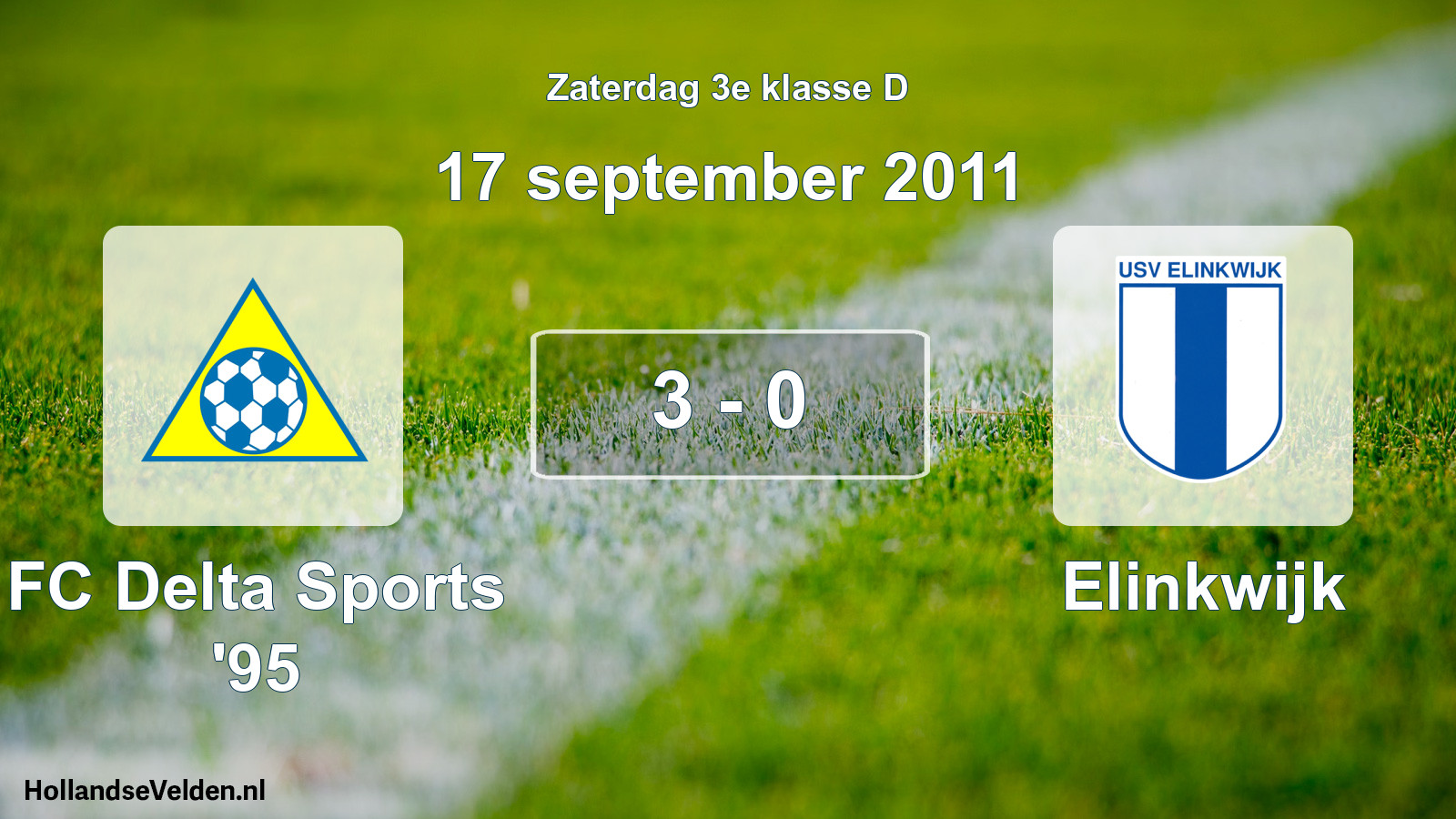 Total number of matches played: FC Delta Sports '95 - Elinkwijk 3 - 0 (17 September 2011)