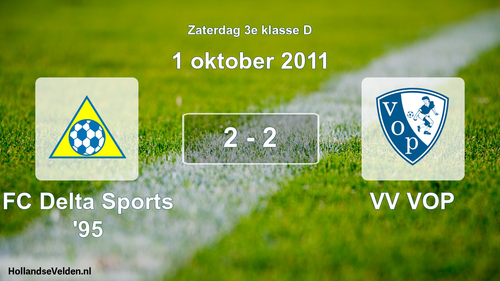 Total number of matches played: FC Delta Sports '95 - VV VOP 2 - 2 (1 October 2011)