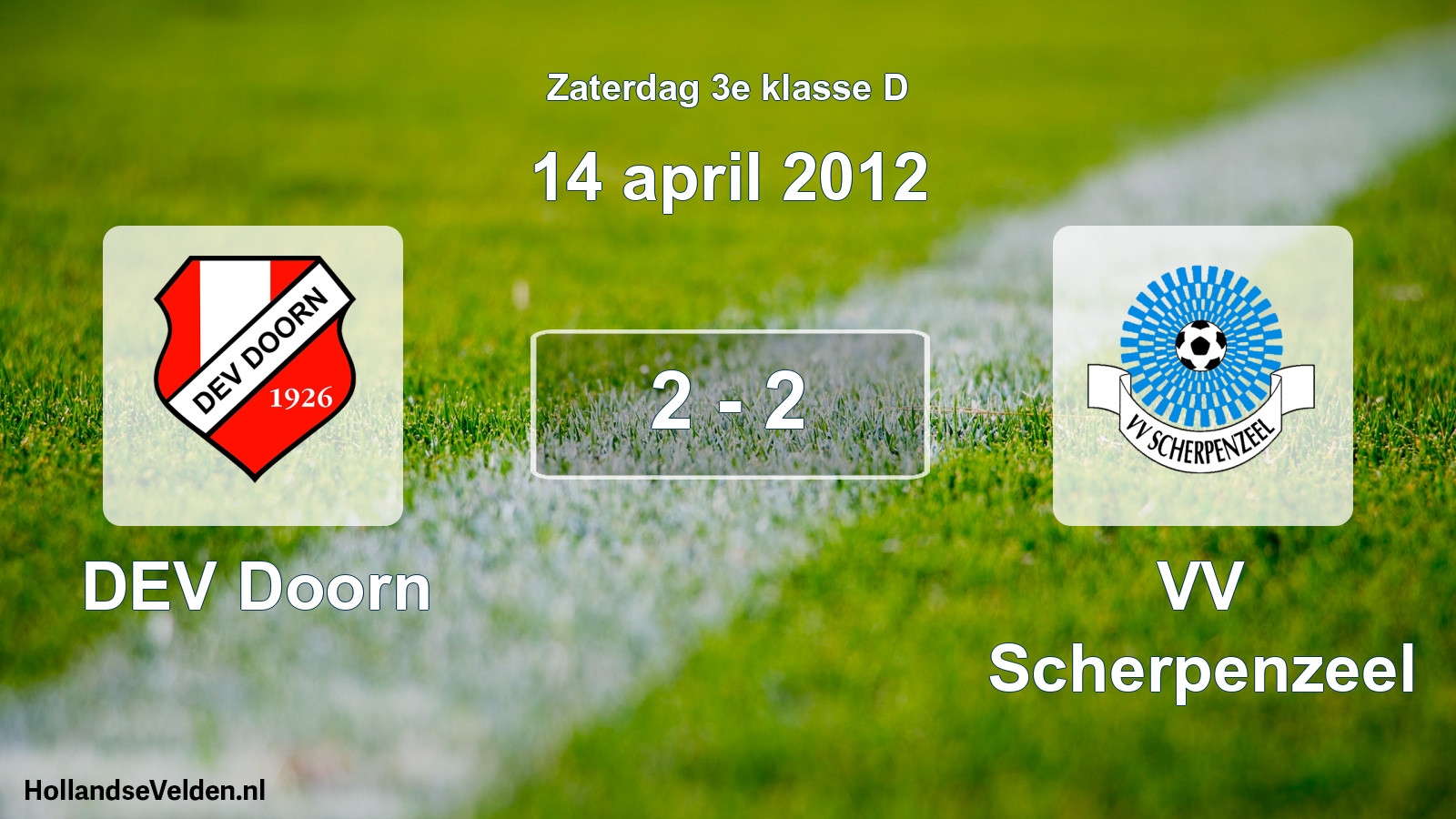 Total number of matches played: DEV Doorn - VV Scherpenzeel 2 - 2 (14 April 2012)