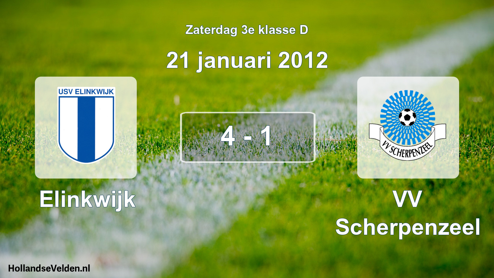 Total number of matches played: Elinkwijk - VV Scherpenzeel 4 - 1 (21 January 2012)