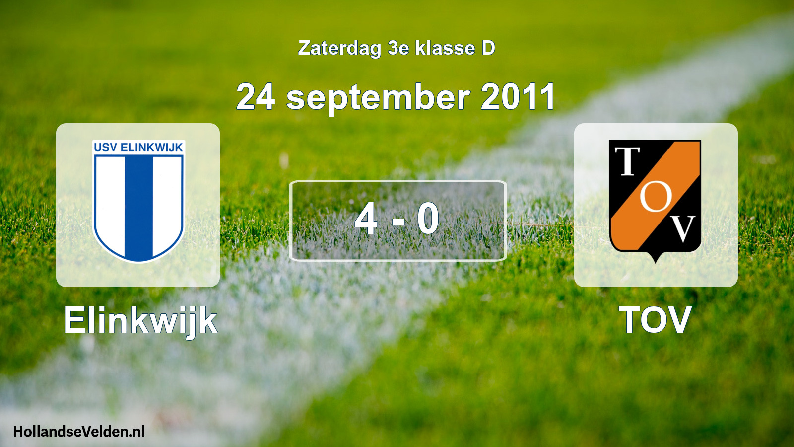 Total number of matches played: Elinkwijk - TOV 4 - 0 (24 September 2011)