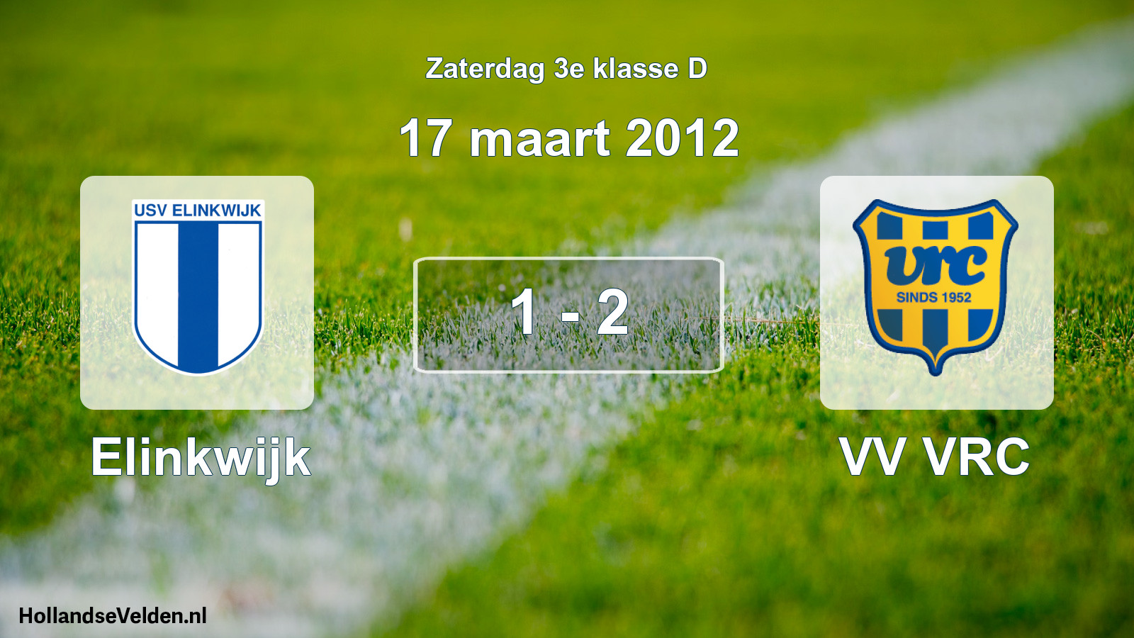 Total number of matches played: Elinkwijk - VV VRC 1 - 2 (17 March 2012)