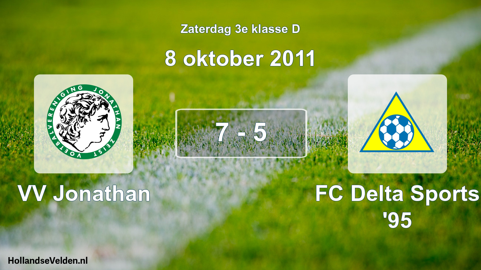 Total number of matches played: VV Jonathan - FC Delta Sports '95 7 - 5 (8 October 2011)